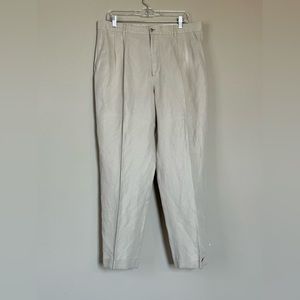Murano dress pants 36x30 silk linen cuffed pleated